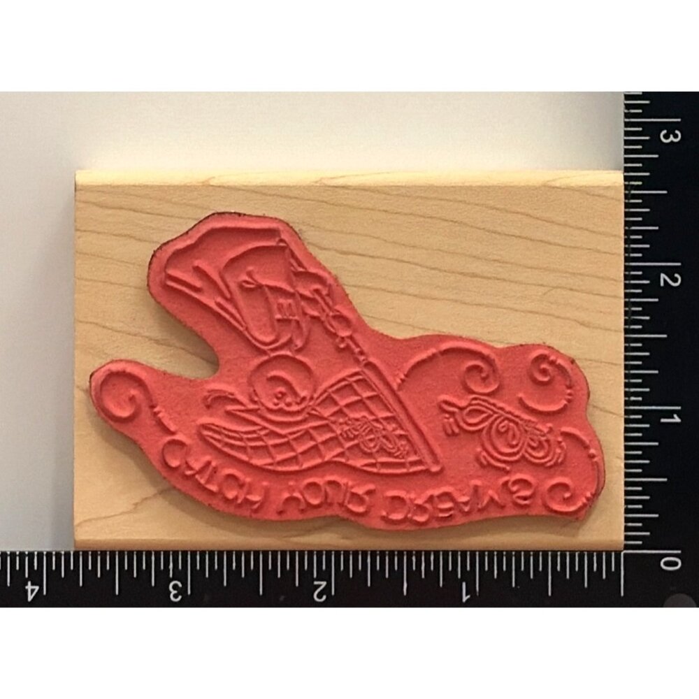 HTF ART GONE WILD Catch Your Dreams Rubber wood Stamp Carolee Jones graduation - Picture 4 of 4